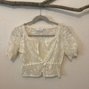 Vintage Motivi Ivory White Bolero Shrug Lace S